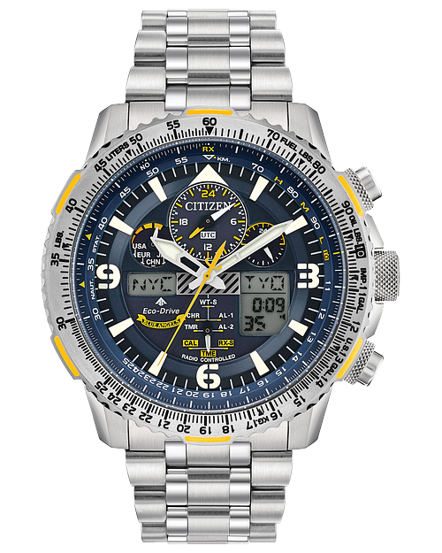 Promaster Skyhawk A T Blue Dial Super Titanium Bracelet JY8101 52L CITIZEN